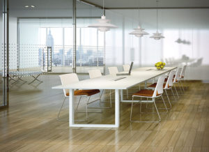 Lange witte vergader tafel